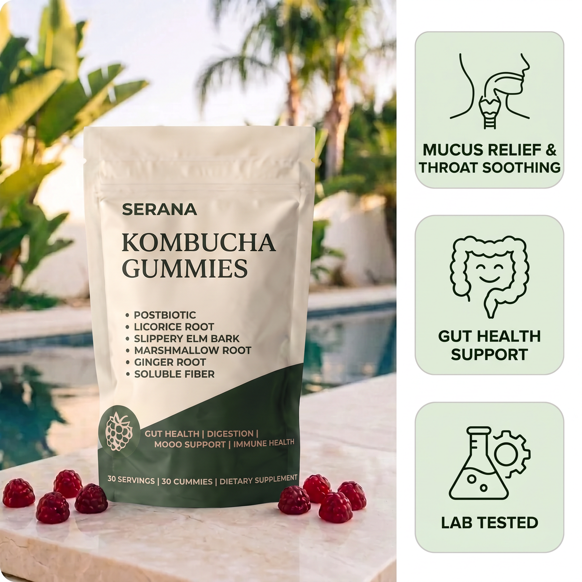 Kombucha Gummies - Throat & Mucus Support